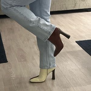 ASOS design heeled booties - two tone red and white